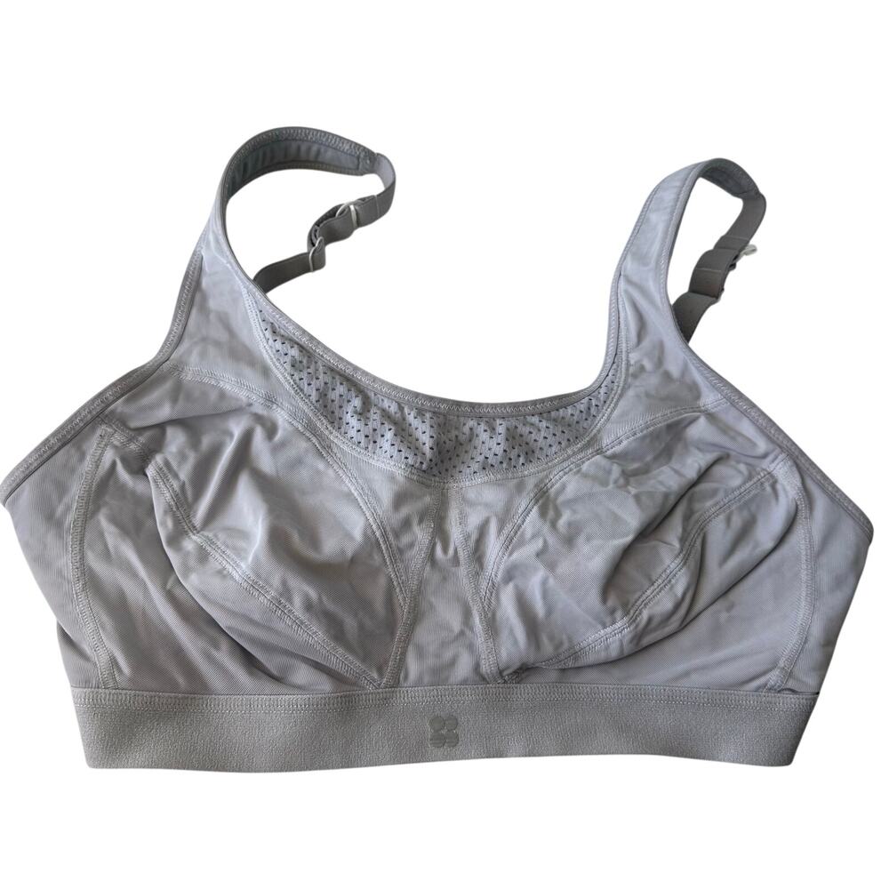Sweaty Betty 36D Gray Running Sports Bra High Impact Athletic Hook & Eye Closure